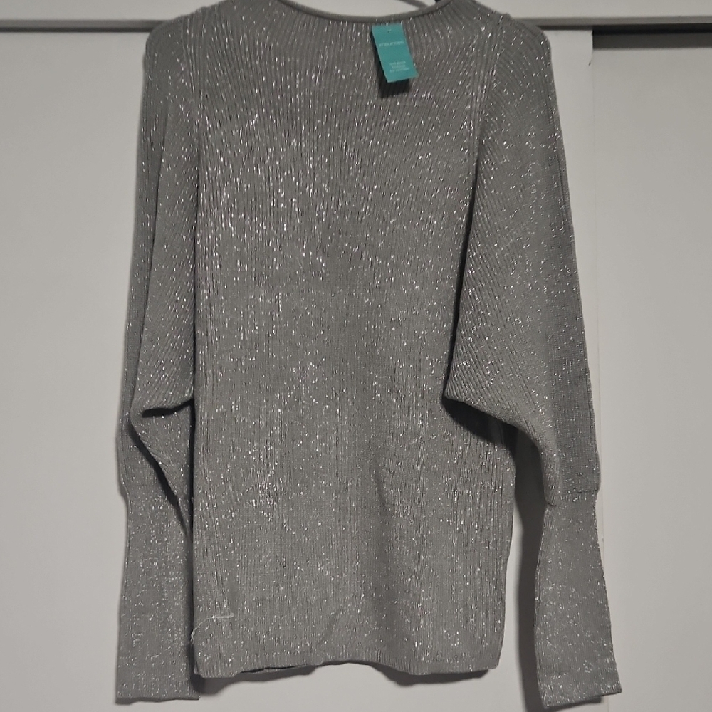 Maurices Shimmering Silver Knit Top